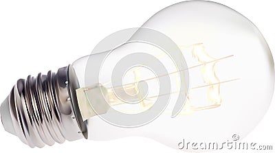 Bright incandescent electric lamp isolated on white Vector Illustration