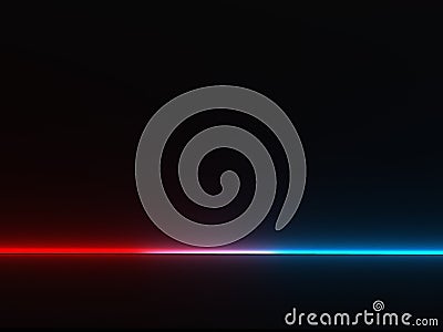Bright indirect red blue light on a dark wall Stock Photo
