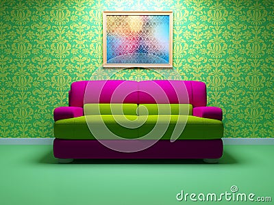 Bright interior design of modern living room Stock Photo