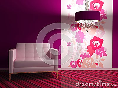 Bright interior design of modern living room Stock Photo