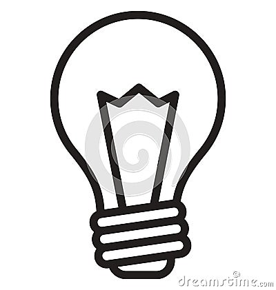 Bright light bulb Isolated Vector icon that can easily modify or edit Bright light bulb Isolated Vector icon that can easily modi Vector Illustration