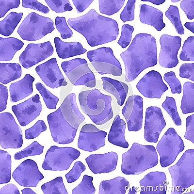 Bright lilac seamless watercolor tile background. Hand drawn. Vector Illustration