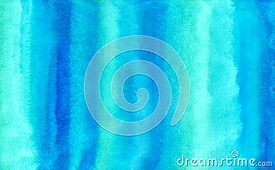 Turquoise blue, green watercolor striped texture background Stock Photo