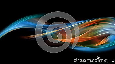 Bright Luminous Wavy Lines Stock Photo