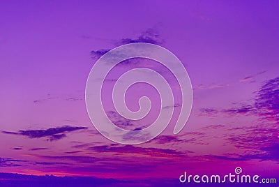 Bright magenta, purple and pink colors sunset. Stock Photo