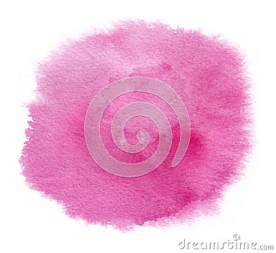 Bright magenta water color stain with watercolour paint stroke Stock Photo