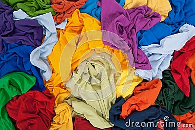 Bright messy clothing background Stock Photo