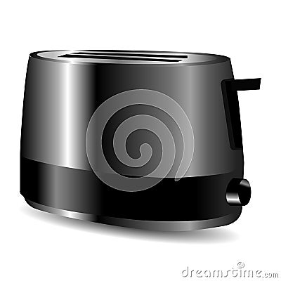 Bright Metal Glossy Toaster. Vector Illustration