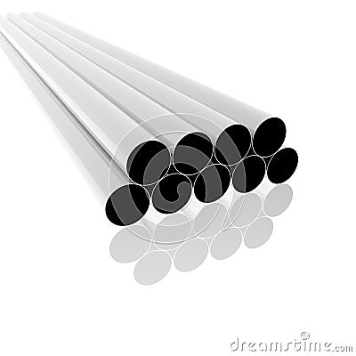 Bright metal tubes Stock Photo