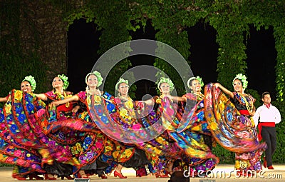 Bright Mexican female dancers Editorial Stock Photo