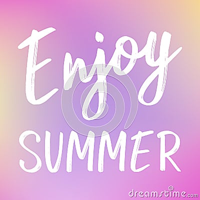 Bright minimalist summer background with lettering. Vector Illustration