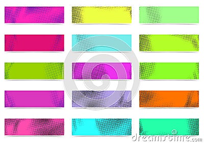 Bright modern retro style halftone graphic vintage effect header Vector Illustration