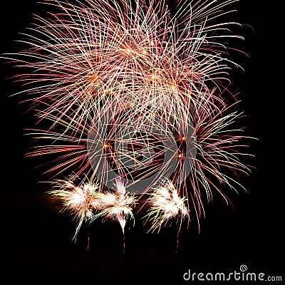 Multi-colored fireworks Stock Photo