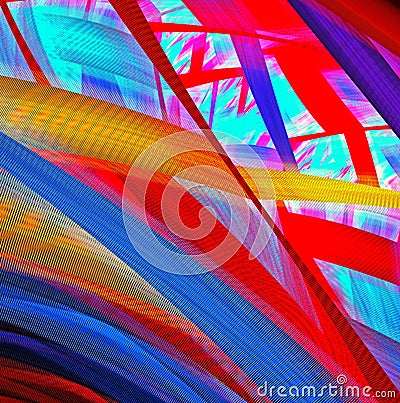 Bright multi-color abstract fractal background of circles and geometric elements. Beautiful abstract fractal to highlight Stock Photo