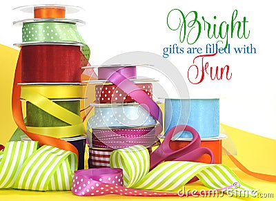Bright multi color gift wrapping Stock Photo
