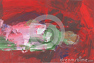 Bright multi-colored painting, contemporary art. Gouache acrylic tempera paint, abstract texture hand drawn gradient background Stock Photo