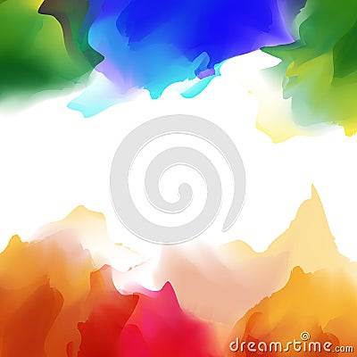 Bright multicolor watercolor background Vector Illustration