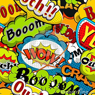 Bright and multicolored Comics Speech Bubbles Seamless Pattern Vector Illustration