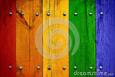 Bright Multicolored Wood Planks Stock Photo