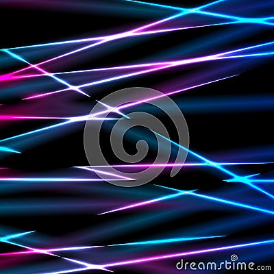 Bright neon laser rays stripes abstract background Vector Illustration