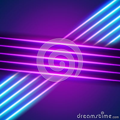 Bright neon lines background Vector Illustration