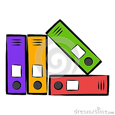 Bright office folders icon, icon cartoon Vector Illustration