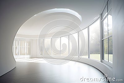 Bright open plan interior, illustration ai generative Cartoon Illustration