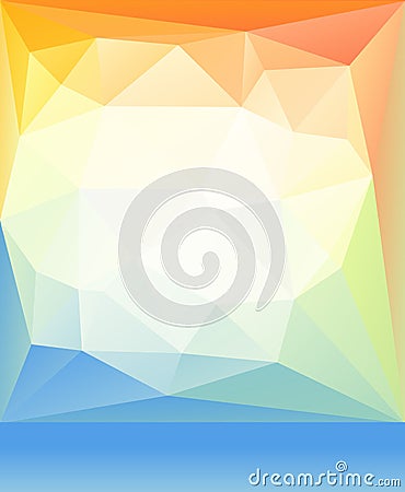 Bright orange blue green spring happy mood low poly background. Abstract vector illustration. Vector Illustration