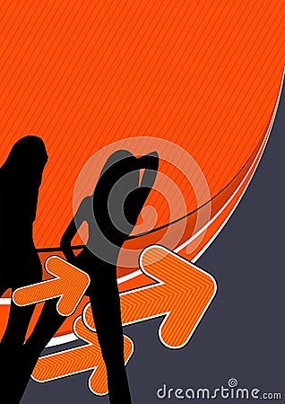 Bright orange disco poster Vector Illustration