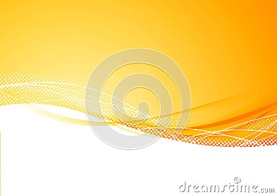 Bright orange elegant beautiful border wave background Vector Illustration
