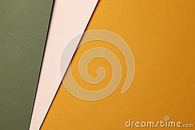 Bright orange and green abstract blank paper background Stock Photo