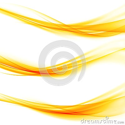 Bright orange swoosh elegant graphic speed light line web border Vector Illustration