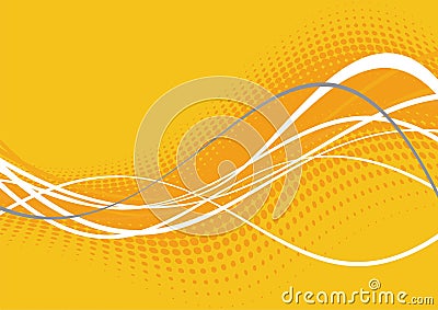 Bright orange wavy lines Vector Illustration