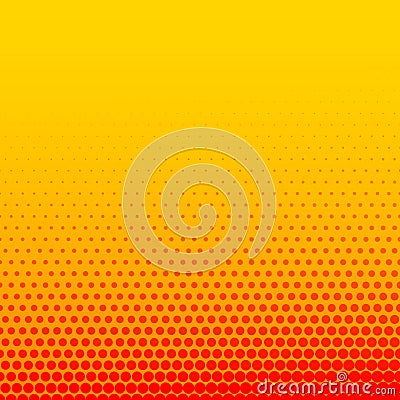 Bright orange yellow comic style halftone background Vector Illustration
