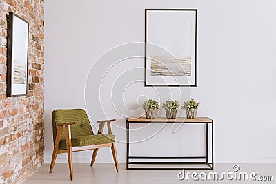 Vintage living room with armchair Stock Photo