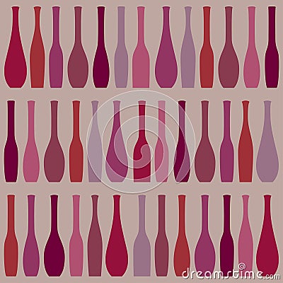 Bright pattern with bottles in a row. Vector illustration with Vector Illustration