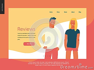 Bright people portraits - website template Vector Illustration