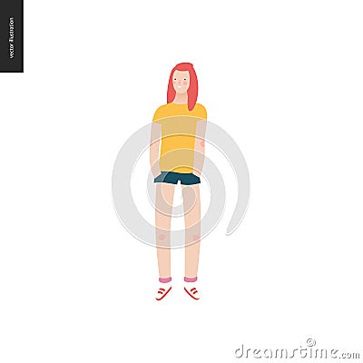 Bright people portraits - young woman Vector Illustration