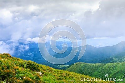 Bright, picturesque Carpathian mountains landscape. Chornogora ridge, Ukraine, Europe. Stock Photo