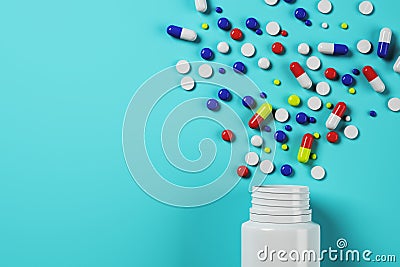 Bright pills background Stock Photo
