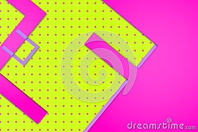 Bright pink background with lime green element Vector Illustration