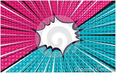 Bright pink and blue versus retro comic background Vector Illustration