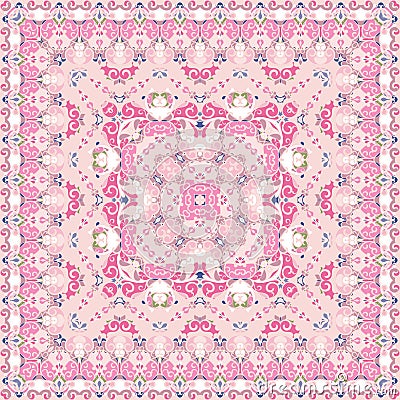 Bright pink colored handkerchief Vector Illustration