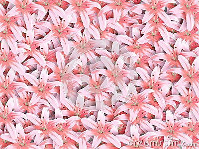 Bright pink flowers Cartoon Illustration