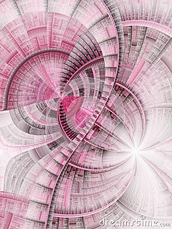 Bright pink fractal stained glass Stock Photo