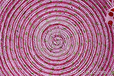 Bright pink psychedelic circle, top view close-up, copy space Stock Photo