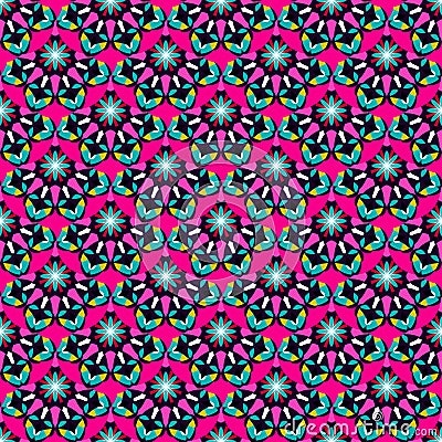 Bright pink vintage seamless pattern Vector Illustration