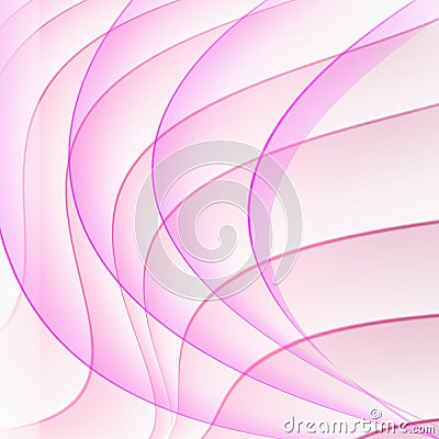 White gradient elegant background with thin wavy rosy lines. Stock Photo