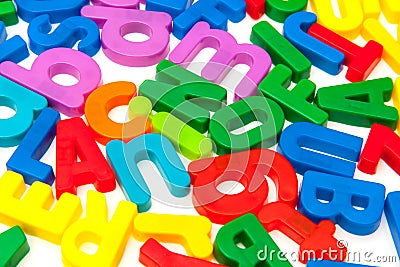 Bright Plastic Alphabet Letters Stock Photo