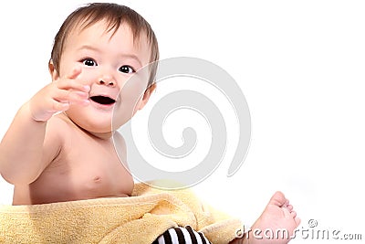 Bright portrait of adorable smiling baby Stock Photo